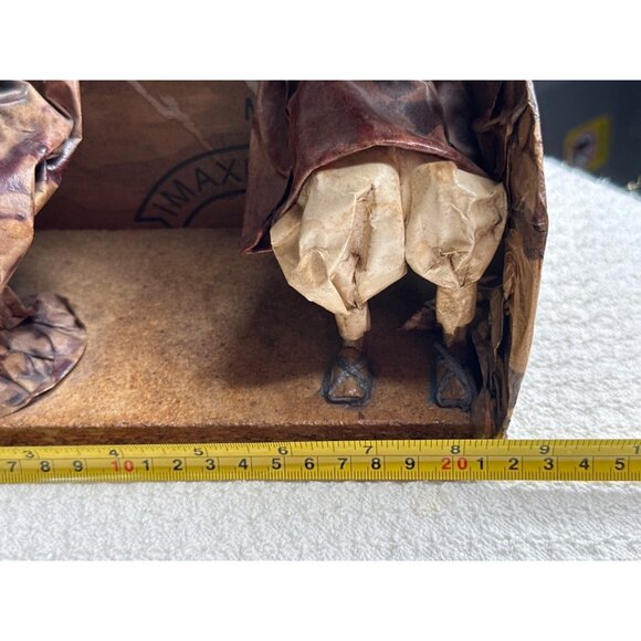 Village Workers Mexican Folk Art Figurines Baskets Of Harvest Beans Paper Mache - Picture 16 of 16